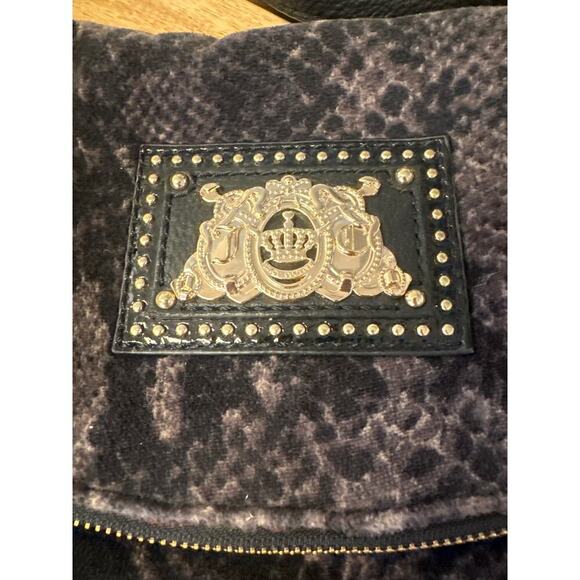 Juicy Couture Crossbody Shoulder Bag  Velour Black and Gray - Picture 3 of 5